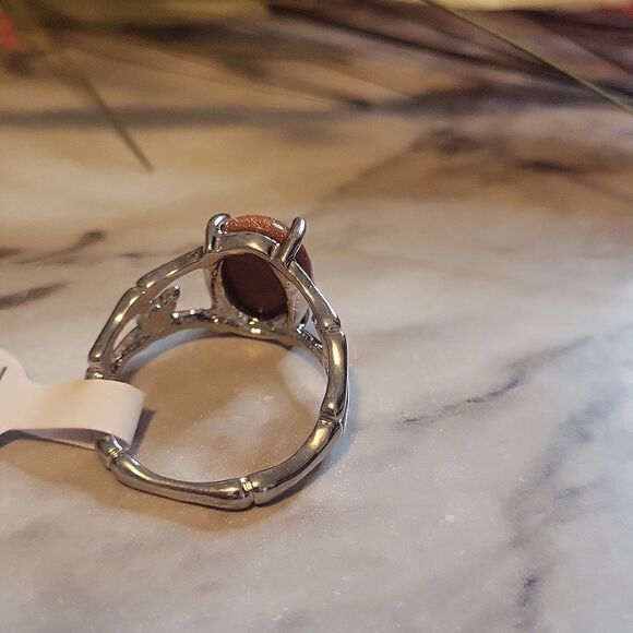 Solitaire Goldstone Ring Size 9 - Picture 11 of 13